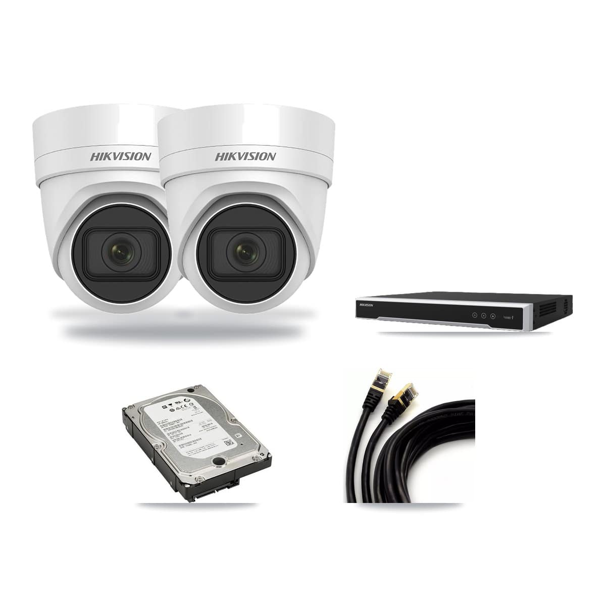 Hikvision 8-Channel 4K CCTV Kit — 2 DS-2CD2H83G0 Turret Cameras + 5TB Recording - Image 1