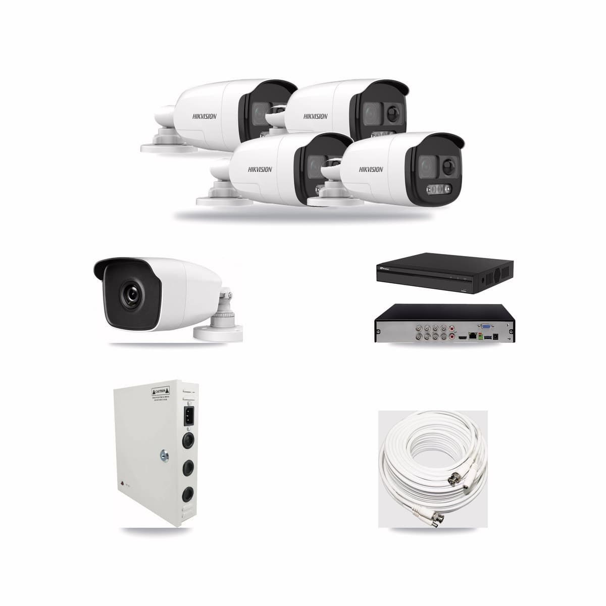 8-Channel 3MP – 5MP CCTV Kit — 4 5MP + 1 3MP Bullet Cameras + 6TB Recording (PXD-5108HS Recorder) - Image 1