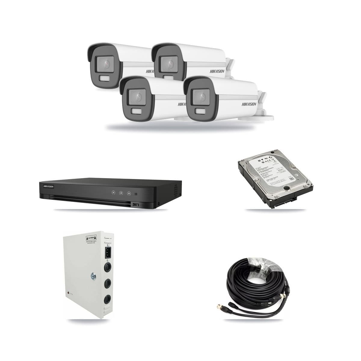 Hikvision 4-Channel 4K CCTV Kit — 4 DS-2CE12UF3T Bullet Cameras + 5TB Recording - Image 1