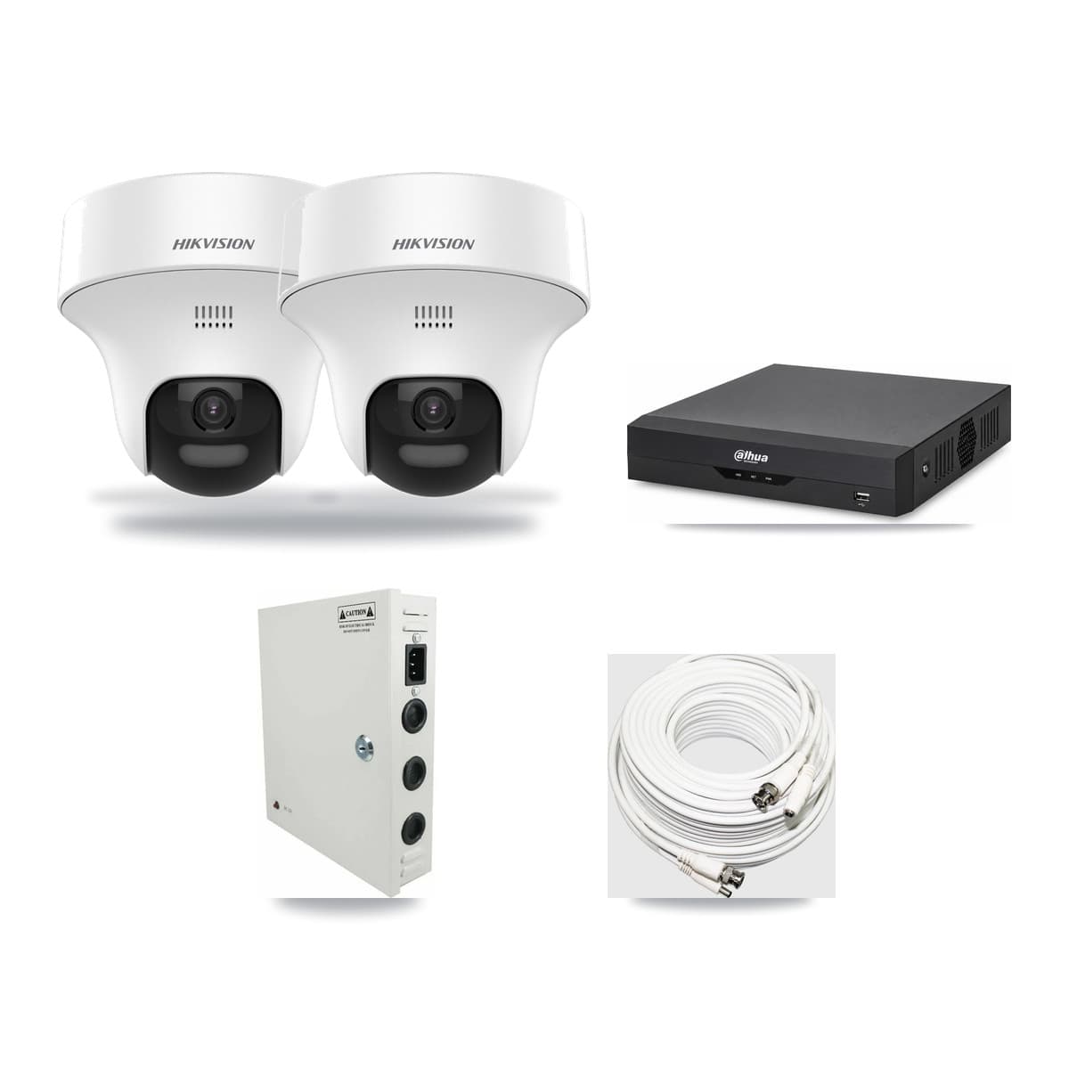 Hikvision & Dahua 4-Channel 5MP CCTV Kit — 2 DS-2CE70K0T Turret Cameras + 3TB Recording - Image 1
