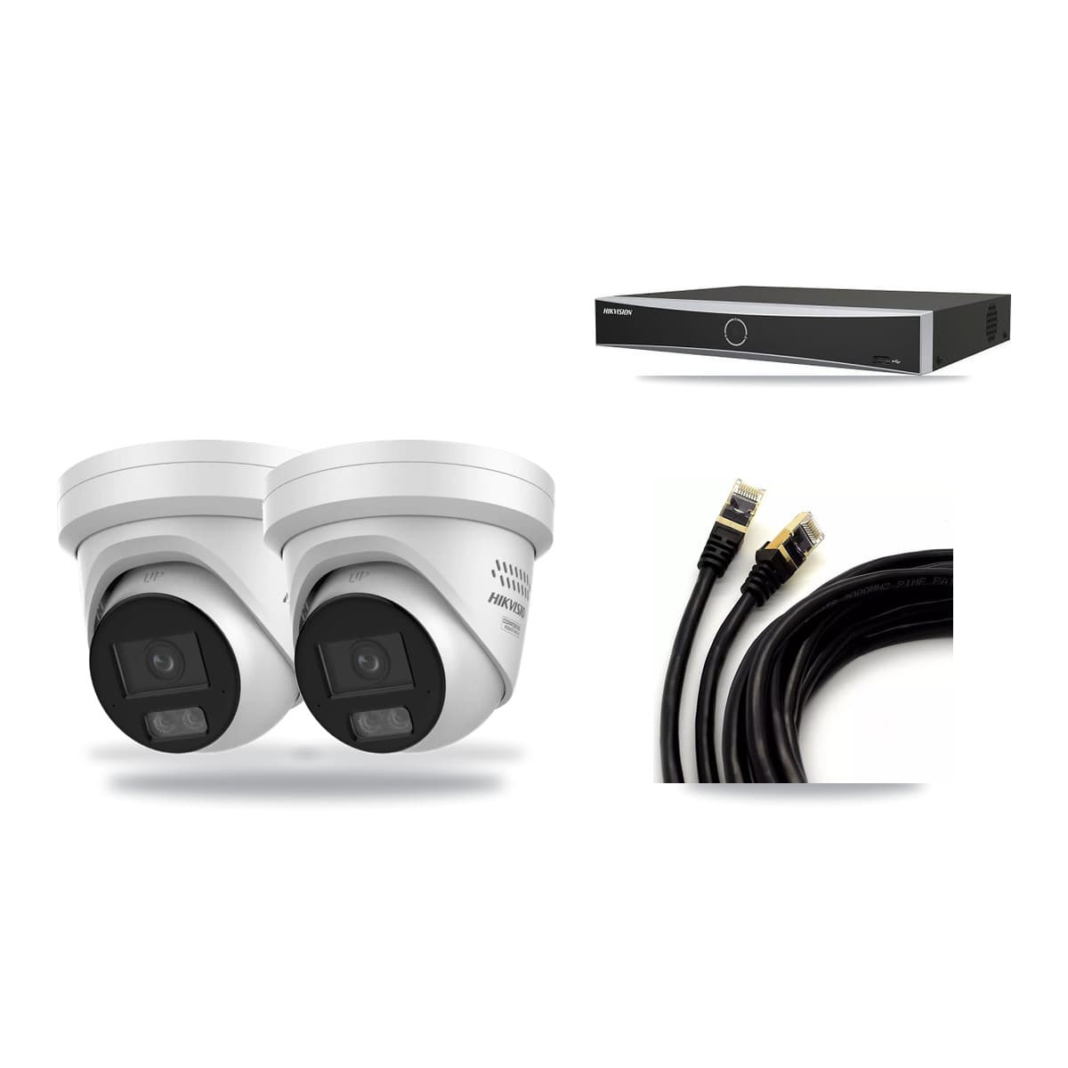 Hikvision 4-Channel 4MP CCTV Kit — 2 DS-2CD2347G3 Turret Cameras + 3TB Recording - Image 1