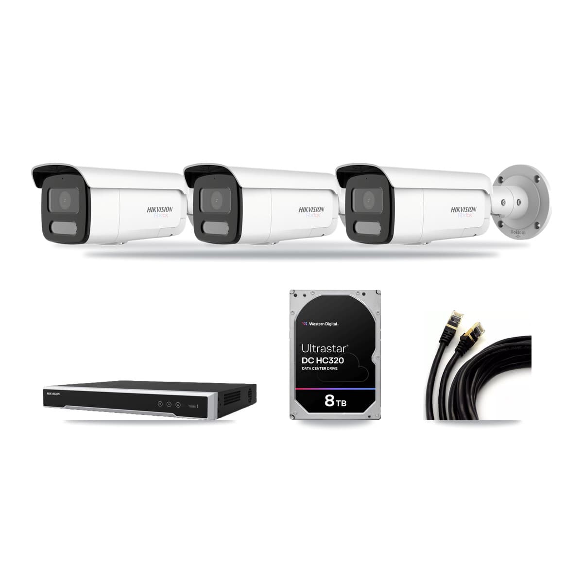 Hikvision 16-Channel 4K CCTV Kit — 3 Bullet Cameras + 8TB Recording - Image 1