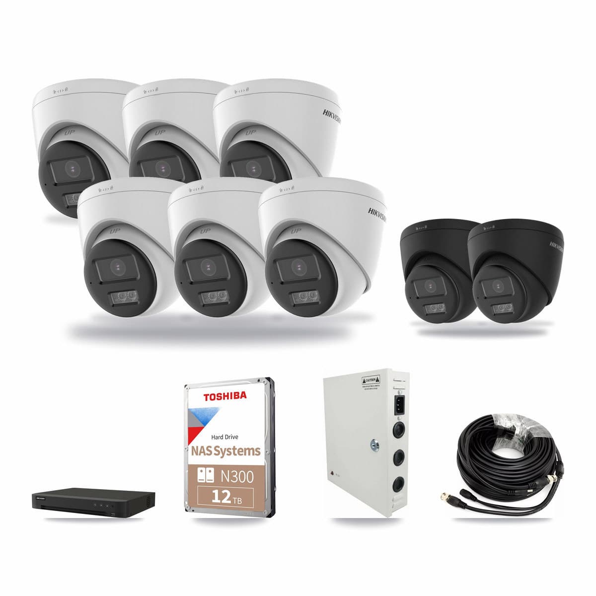 Hikvision 8-Channel 5MP – 4K CCTV Kit — 6 5MP + 2 4K Turret Cameras + 12TB Recording - Image 1