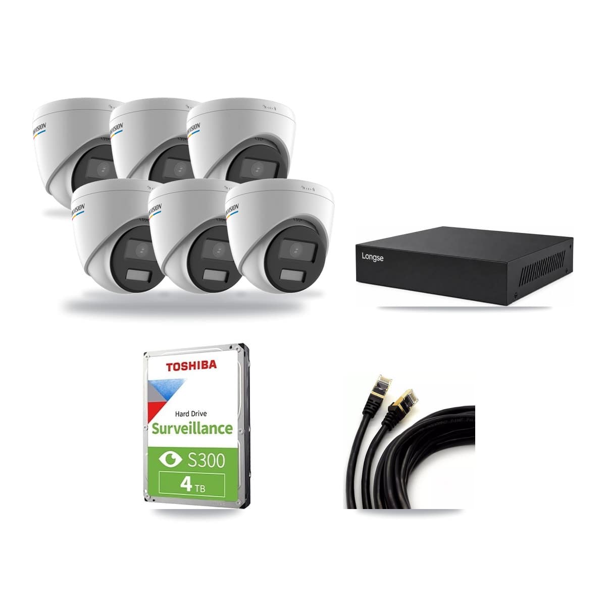 Hikvision & Longse 8-Channel 2MP CCTV Kit — 6 Turret Cameras + 4TB Recording - Image 1