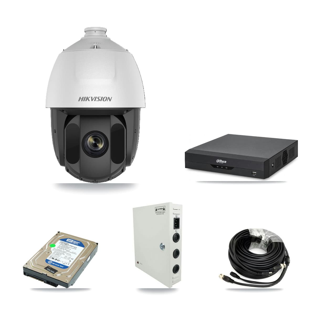 Dahua 4-channel CCTV kit: 1 camera (1× 2MP PTZ), 500GB hard drive