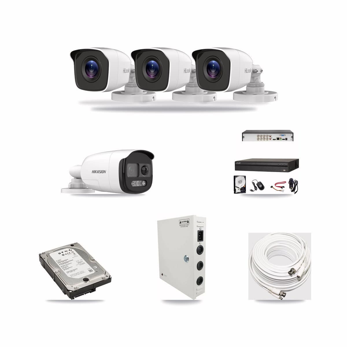 8-Channel 4MP – 5MP CCTV Kit — 1 Hikvision 5MP + 3 HiLook 4MP Bullet Cameras + 5TB Recording - Image 1