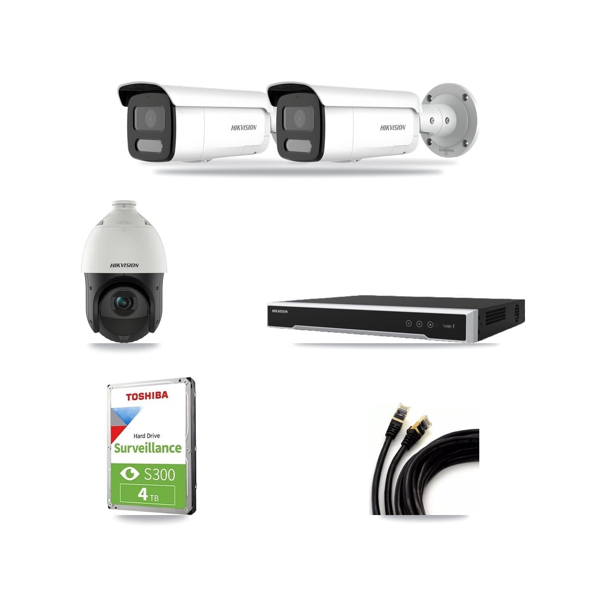 Hikvision 8-Channel 4MP CCTV Kit — 2 Bullet + 1 PTZ Cameras + 4TB Recording - Image 1