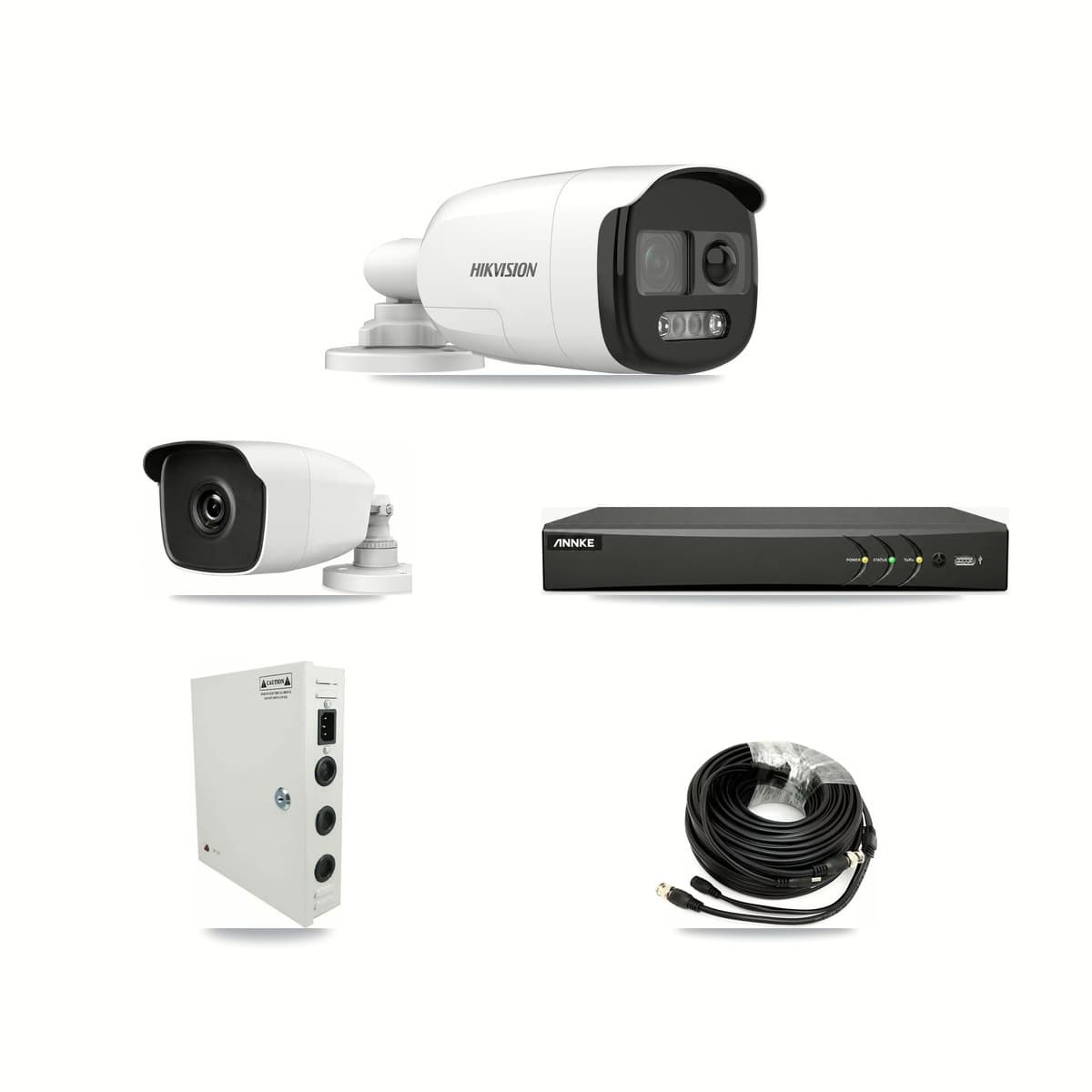 4-Channel 3MP – 5MP CCTV Kit — 1 5MP + 1 3MP Bullet Cameras + 3TB Recording (AN-DV4-8MP Recorder) - Image 1
