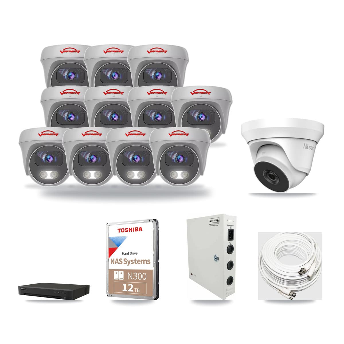 16-Channel 4MP – 5MP CCTV Kit — 1 4MP Turret + 11 5MP Cameras + 12TB Recording - Image 1