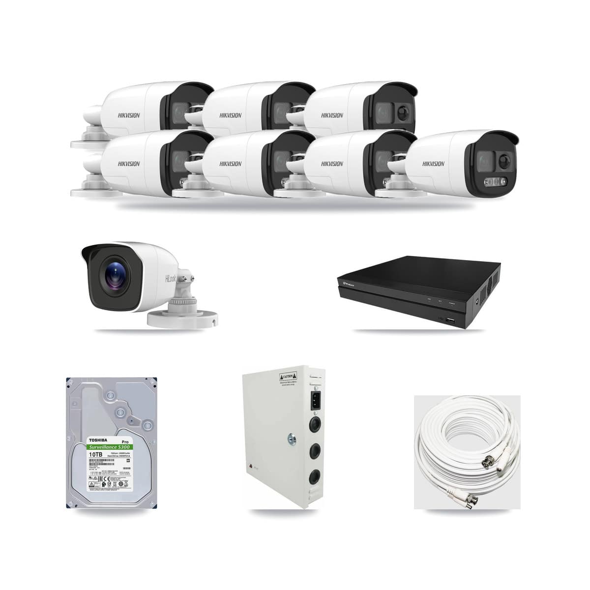 8-Channel 4MP – 5MP CCTV Kit — 7 5MP + 1 4MP Bullet Cameras + 10TB Recording (PXD-5208AN Recorder) - Image 1