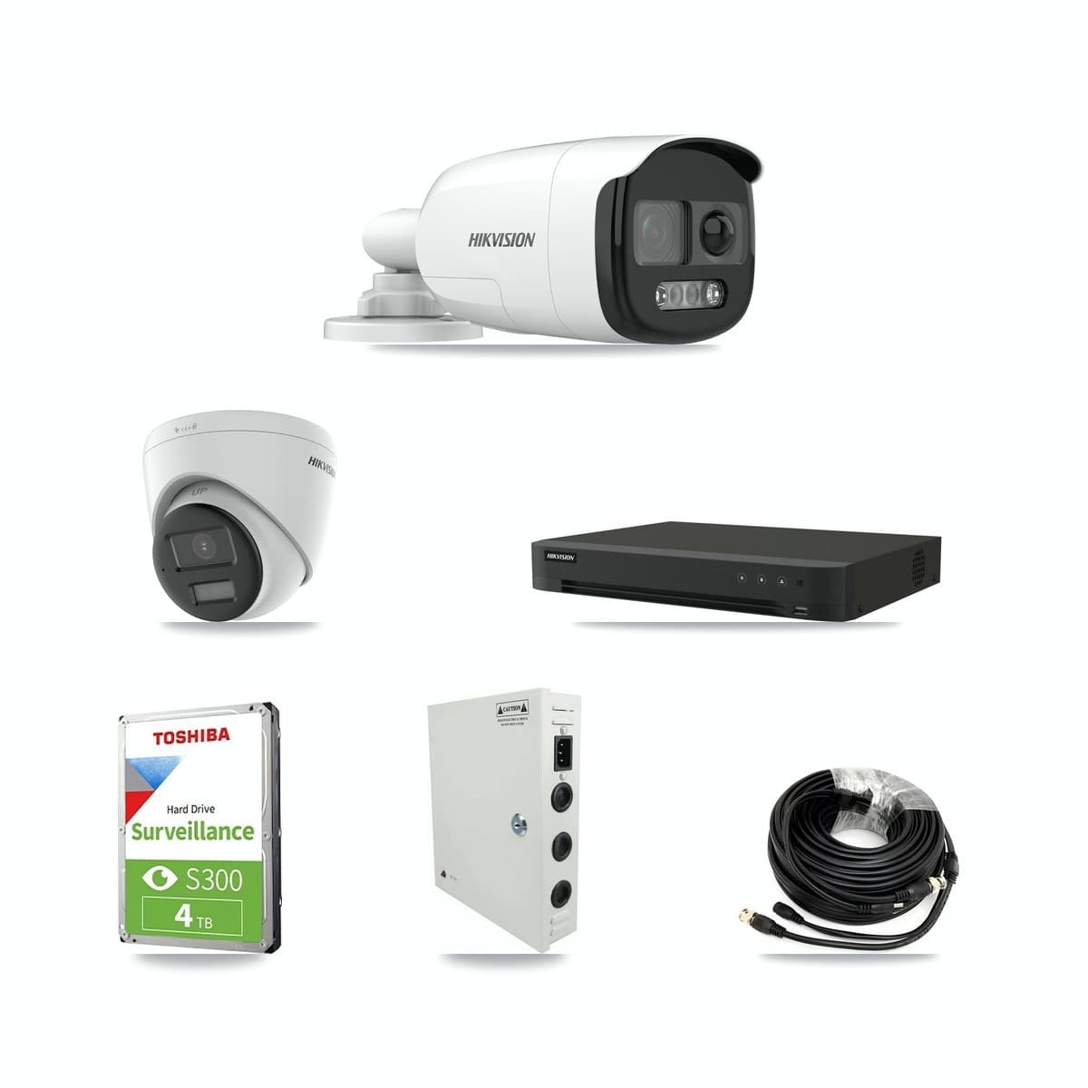 Hikvision 8-Channel 5MP – 4K CCTV Kit — 1 5MP Bullet + 1 4K Turret Cameras + 4TB Recording - Image 1