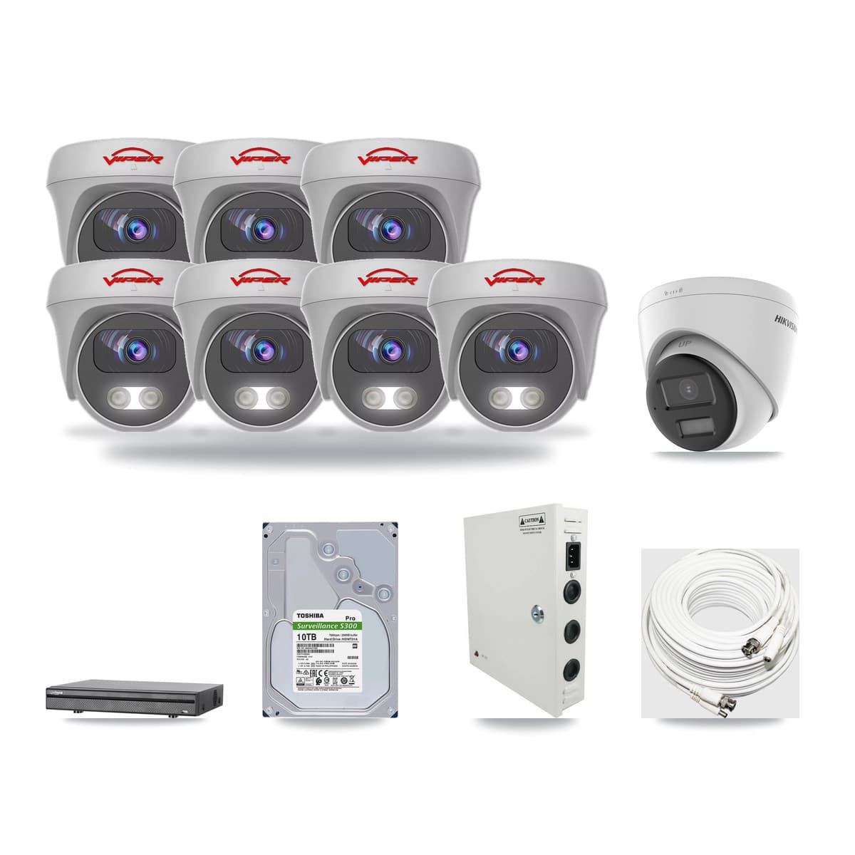 8-Channel 5MP – 4K CCTV Kit — 1 4K Turret + 7 5MP Cameras + 10TB Recording - Image 1
