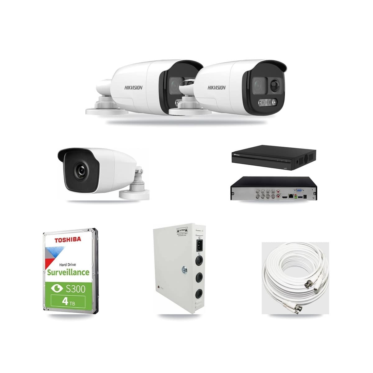 8-Channel 3MP – 5MP CCTV Kit — 2 5MP + 1 3MP Bullet Cameras + 4TB Recording (PXD-5108HS Recorder) - Image 1