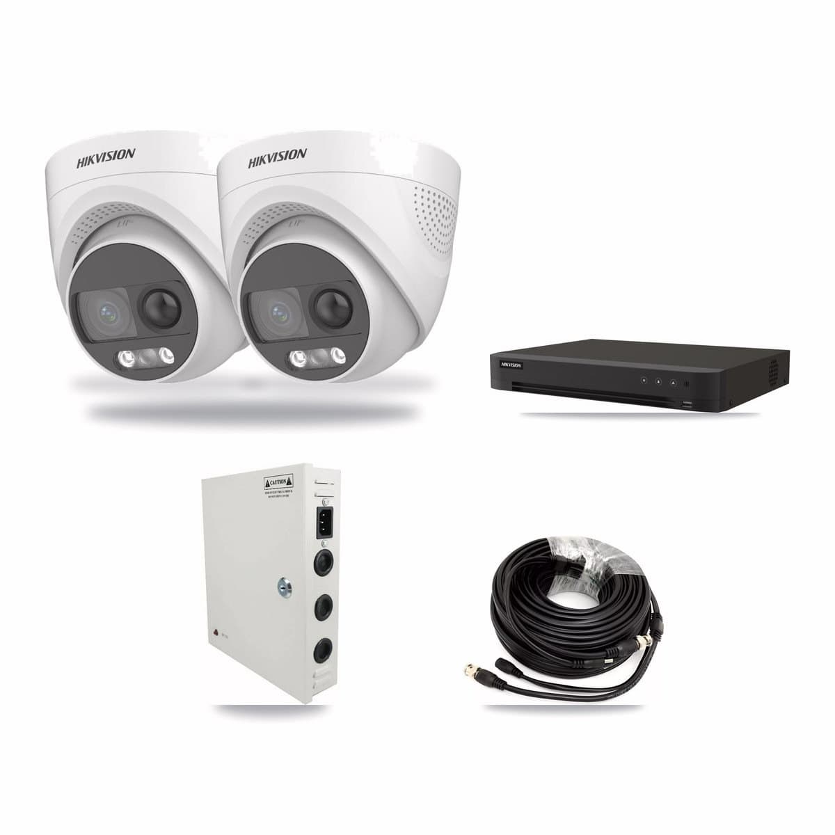 Hikvision 8-channel CCTV kit: 2 cameras (2× 5MP Turret), 3TB hard drive