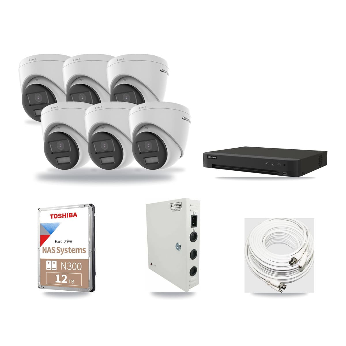 Hikvision 8-Channel 4K CCTV Kit — 6 DS-2CE78U0T Turret Cameras + 12TB Recording - Image 1