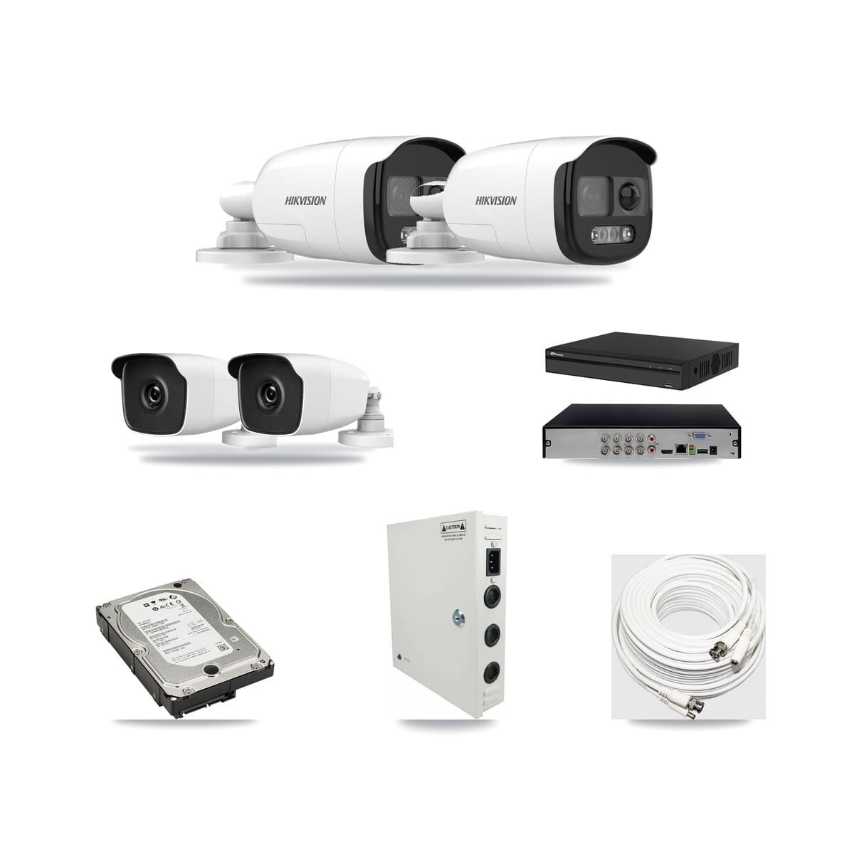 8-Channel 3MP – 5MP CCTV Kit — 2 5MP + 2 3MP Bullet Cameras + 5TB Recording (PXD-5108HS Recorder) - Image 1