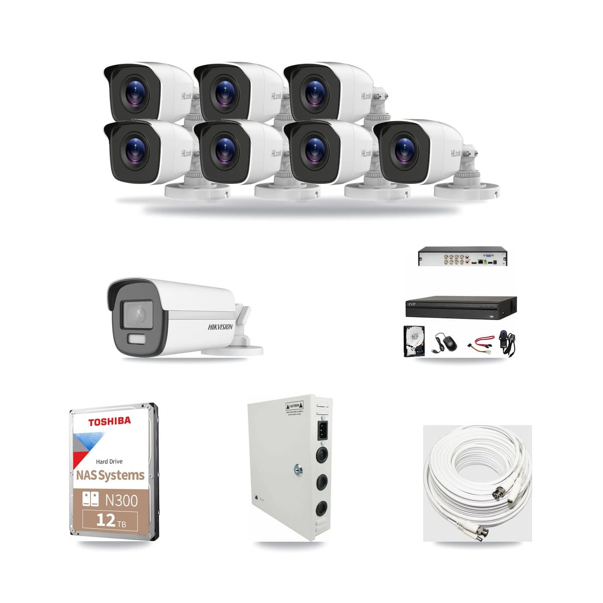 8-Channel 4MP – 4K CCTV Kit — 1 4K + 7 4MP Bullet Cameras + 12TB Recording (XVR-3108AD Recorder) - Image 1