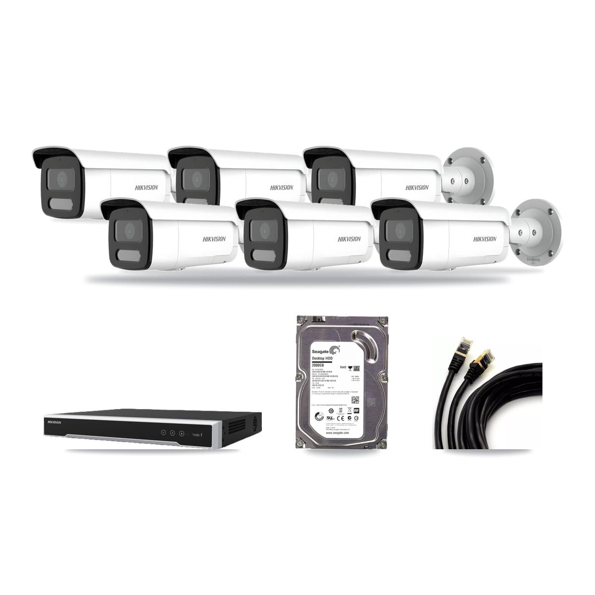 Hikvision 8-Channel 4MP CCTV Kit — 6 Bullet Cameras + 2TB Recording - Image 1