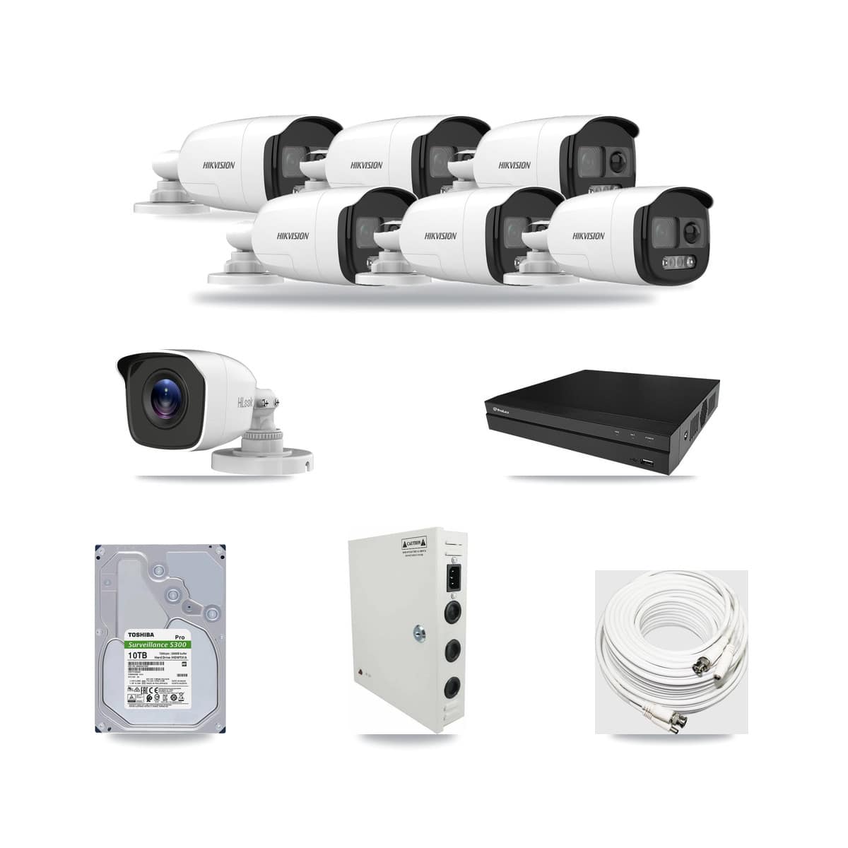 8-Channel 4MP – 5MP CCTV Kit — 6 5MP + 1 4MP Bullet Cameras + 10TB Recording (PXD-5208AN Recorder) - Image 1