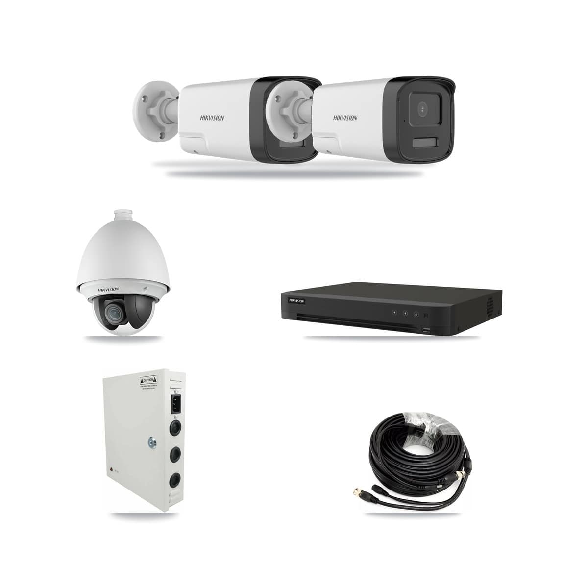 Hikvision 16-channel CCTV kit: 3 cameras (2× 5MP Bullet + 1× 2MP PTZ), 3TB hard drive