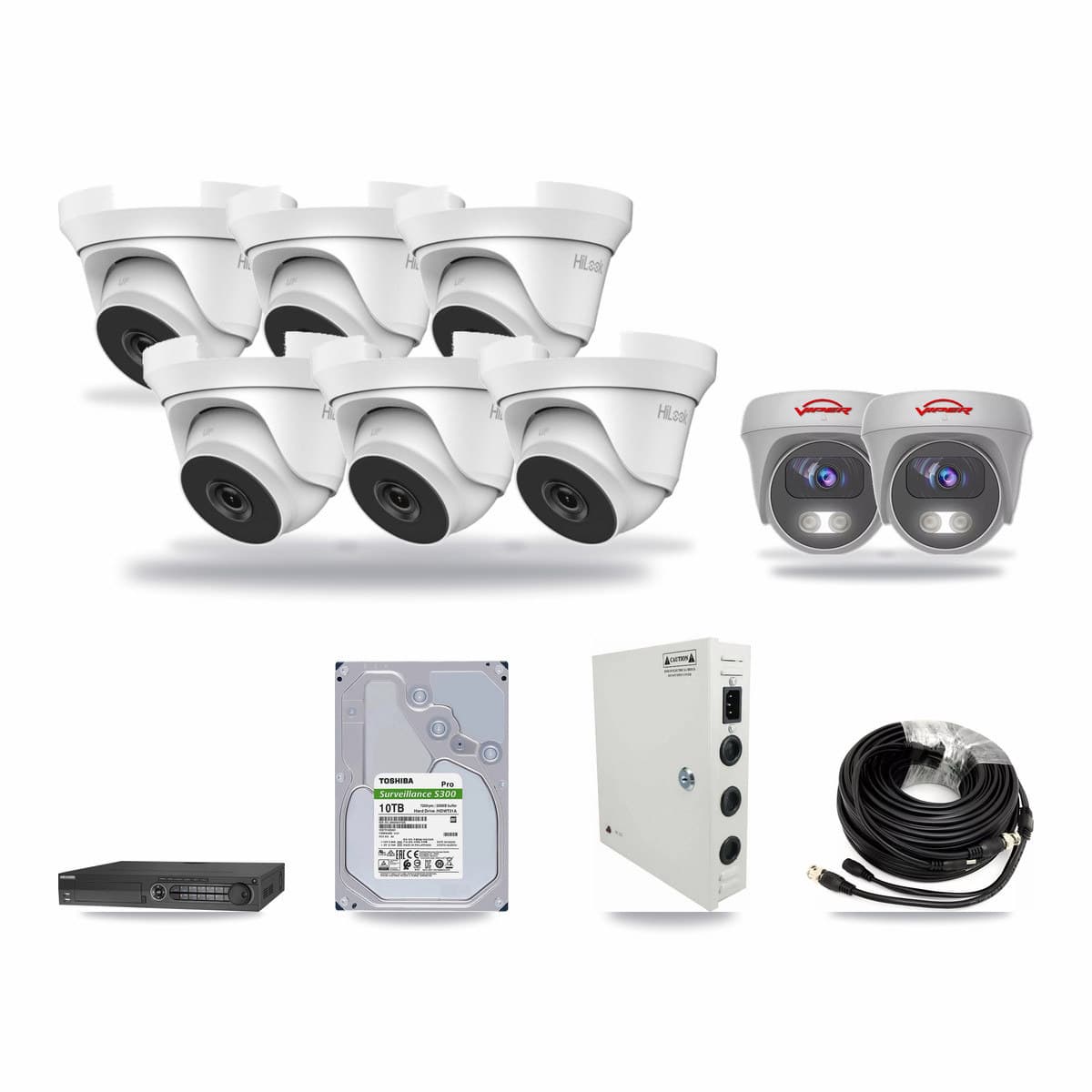 32-Channel 4MP – 5MP CCTV Kit — 6 4MP Turret + 2 5MP Cameras + 10TB Recording - Image 1