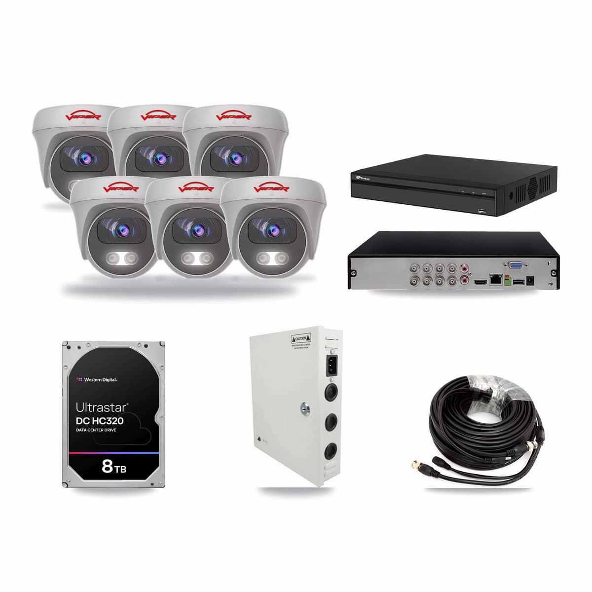 Viper & Prolux 8-Channel 5MP CCTV Kit — 6 Cameras + 8TB Recording - Image 1