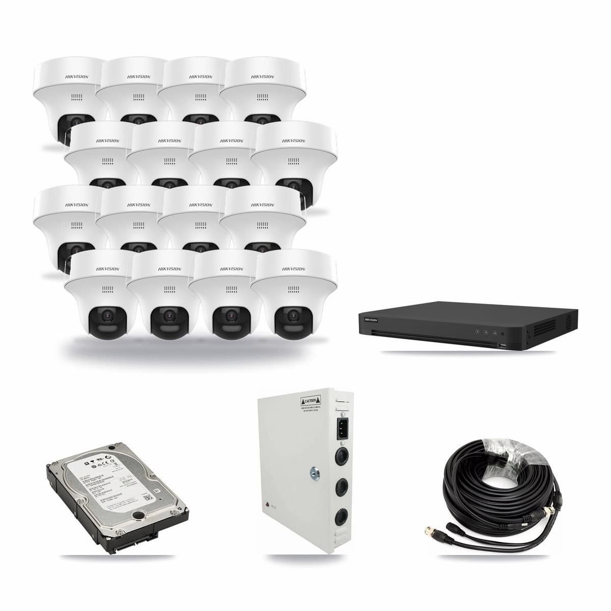 Hikvision 16-Channel 5MP CCTV Kit — 16 DS-2CE70K0T Turret Cameras + 5TB Recording - Image 1