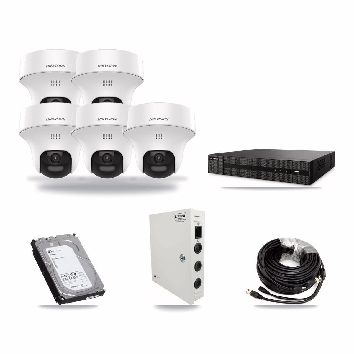 8-channel CCTV kit: 5 cameras (5× 5MP Turret), 6TB hard drive