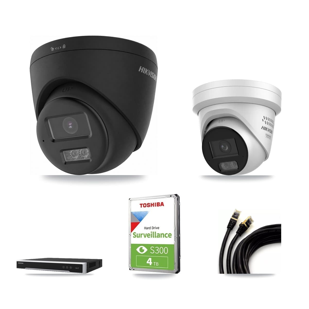 Hikvision 8-Channel 4MP – 4K CCTV Kit — 1 4K + 1 4MP Turret Cameras + 4TB Recording - Image 1