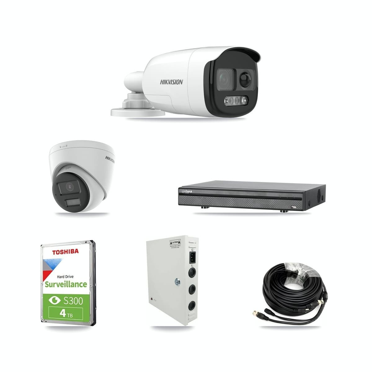 Hikvision & Dahua 8-Channel 5MP – 4K CCTV Kit — 1 5MP Bullet + 1 4K Turret Cameras + 4TB Recording - Image 1