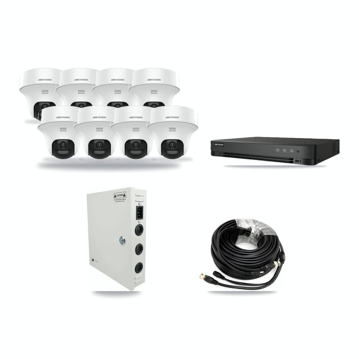 Hikvision 8-channel CCTV kit: 8 cameras (8× 5MP Turret), 3TB hard drive