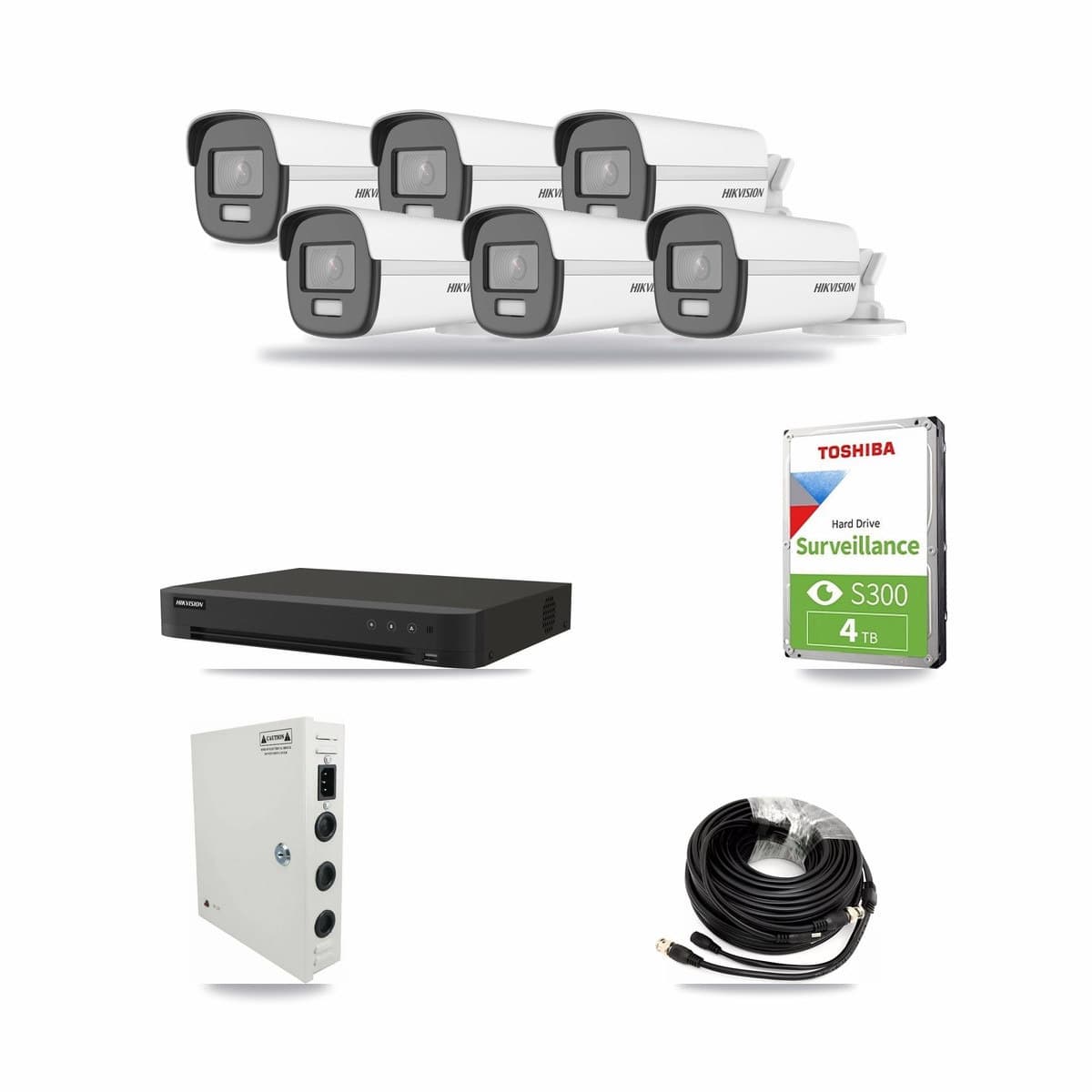 Hikvision 8-Channel 4K CCTV Kit — 6 DS-2CE12UF3T Bullet Cameras + 4TB Recording - Image 1