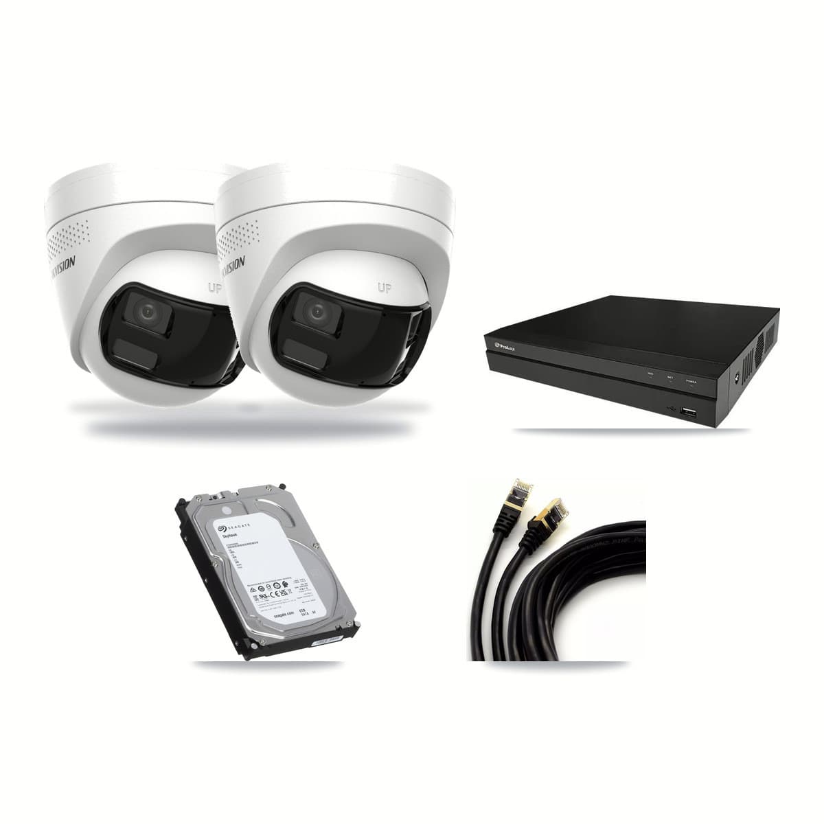 Prolux 8-Channel 4K CCTV Kit — 2 Turret Cameras + 6TB Recording - Image 1