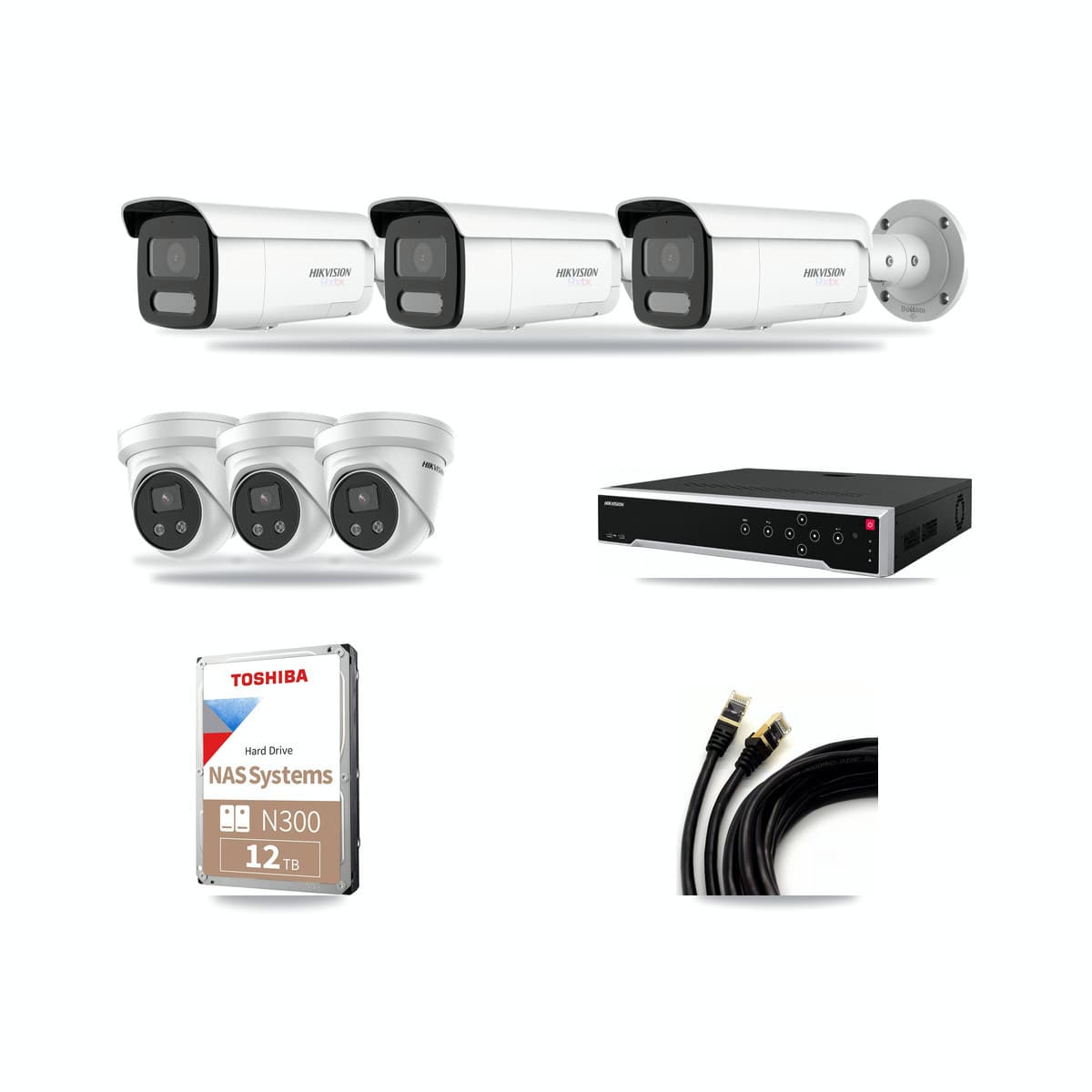 Hikvision 32-Channel 5MP – 4K CCTV Kit — 3 4K Bullet + 3 5MP Turret Cameras + 12TB Recording - Image 1