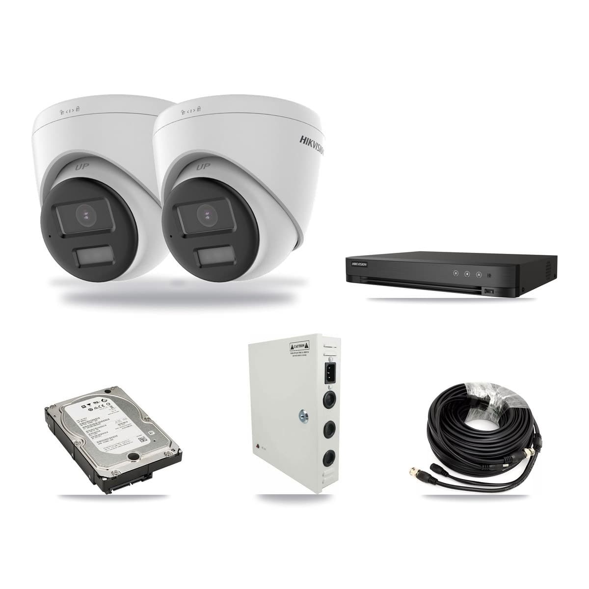 Hikvision 4-Channel 4K CCTV Kit — 2 DS-2CE78U0T Turret Cameras + 5TB Recording - Image 1