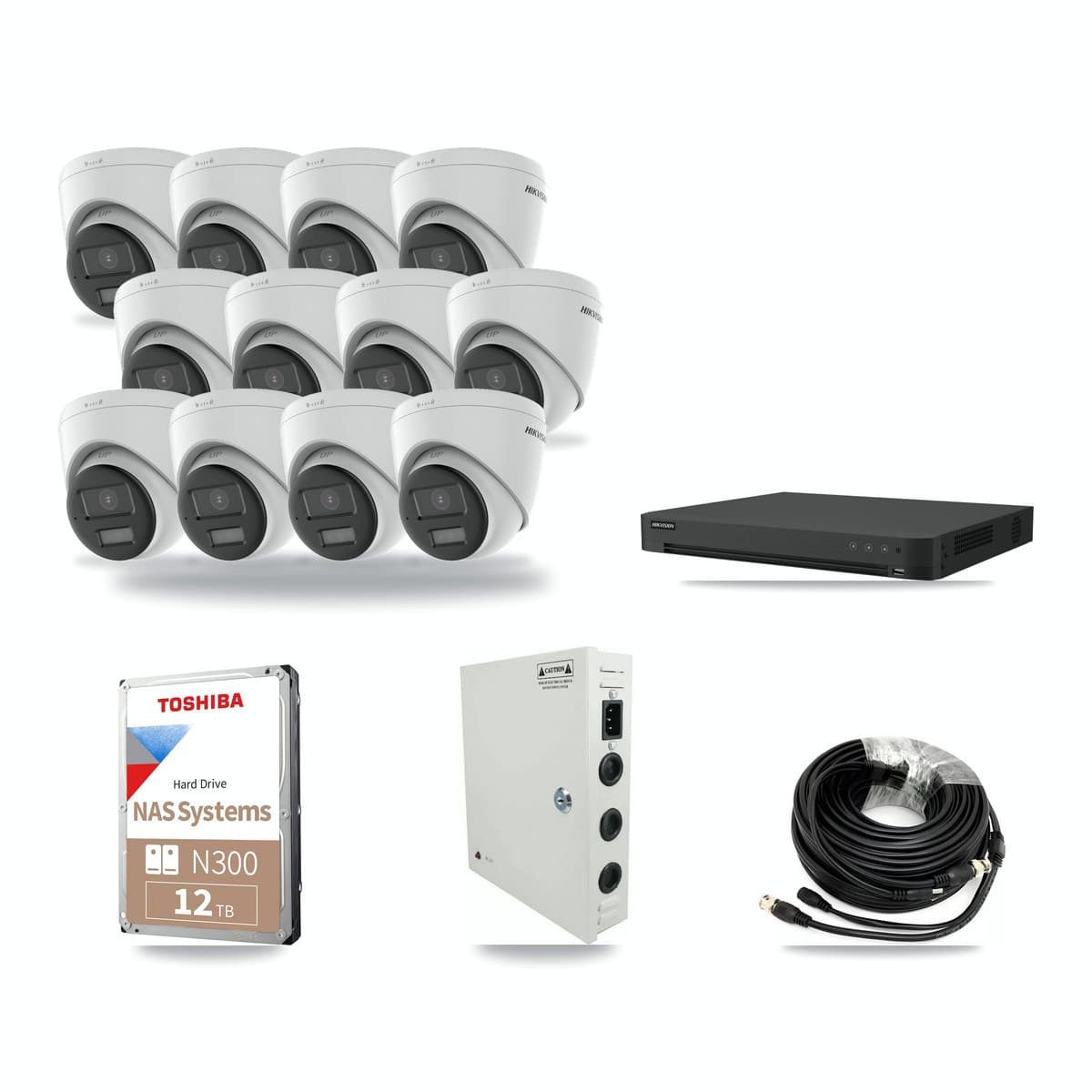 Hikvision 16-Channel 4K CCTV Kit — 12 DS-2CE78U0T Turret Cameras + 12TB Recording - Image 1