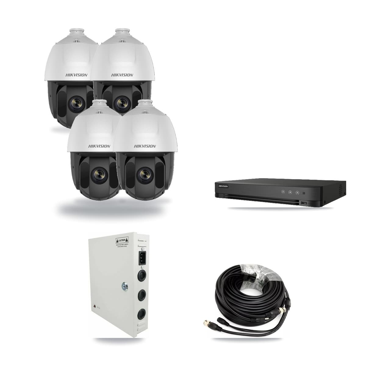 Hikvision 4-Channel 2MP CCTV Kit — 4 PTZ Cameras + 3TB Recording - Image 1