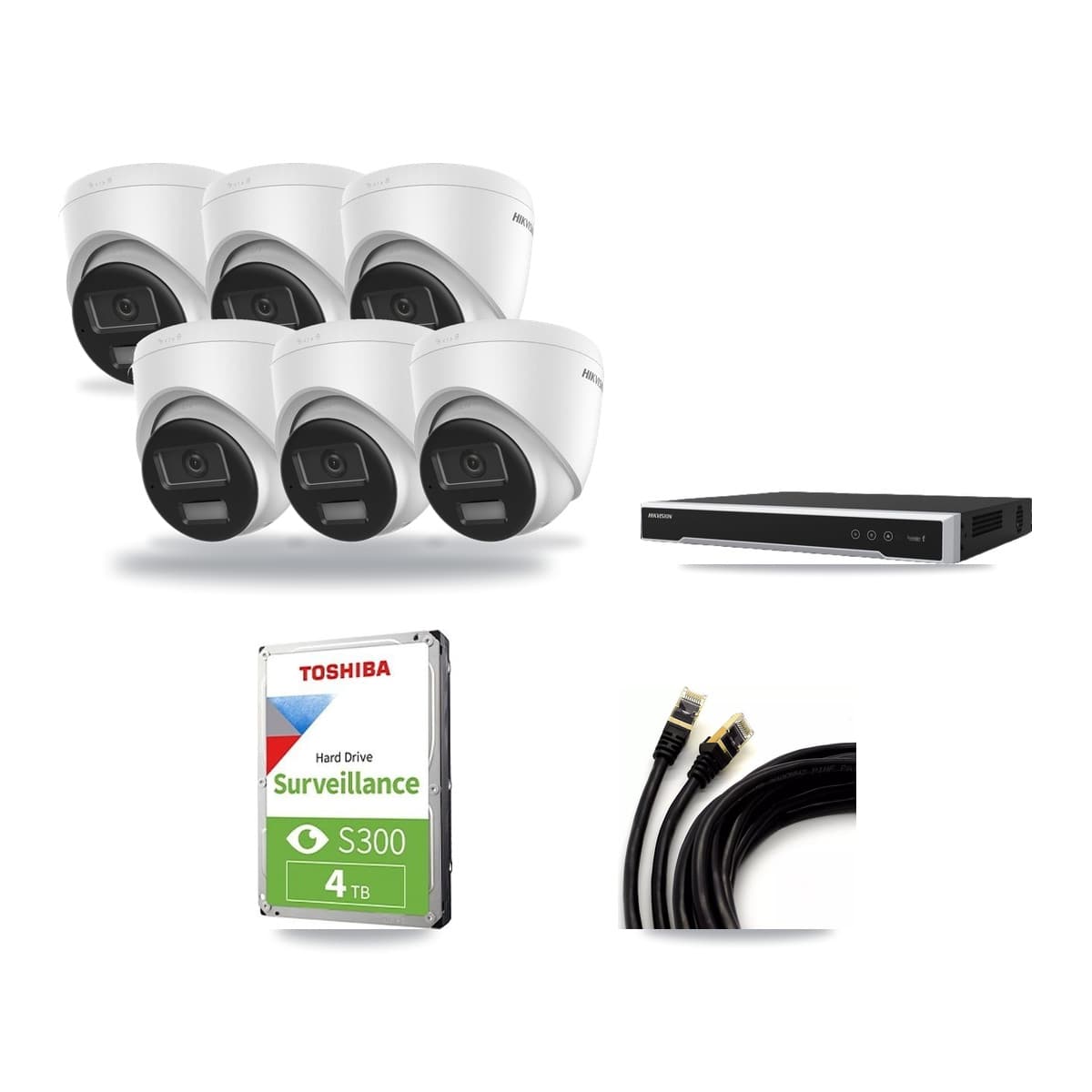 Hikvision 8-Channel 4K CCTV Kit — 6 DS-2CD1383G2 Turret Cameras + 4TB Recording - Image 1