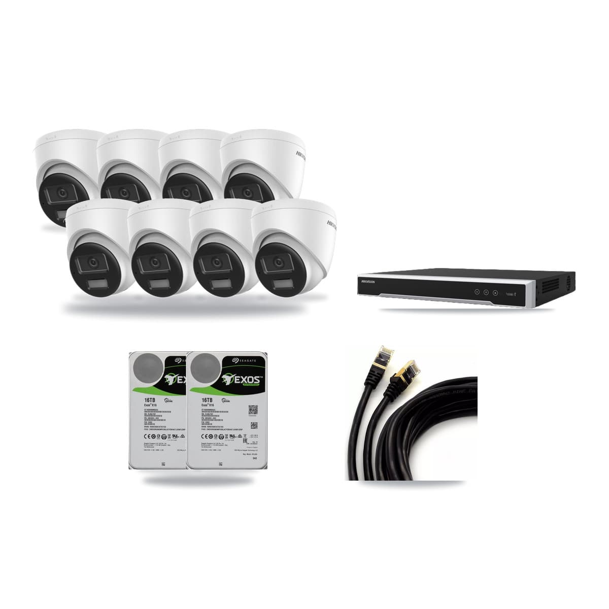 Hikvision 8-Channel 4K CCTV Kit — 8 Turret Cameras + 2× 16TB Recording - Image 1