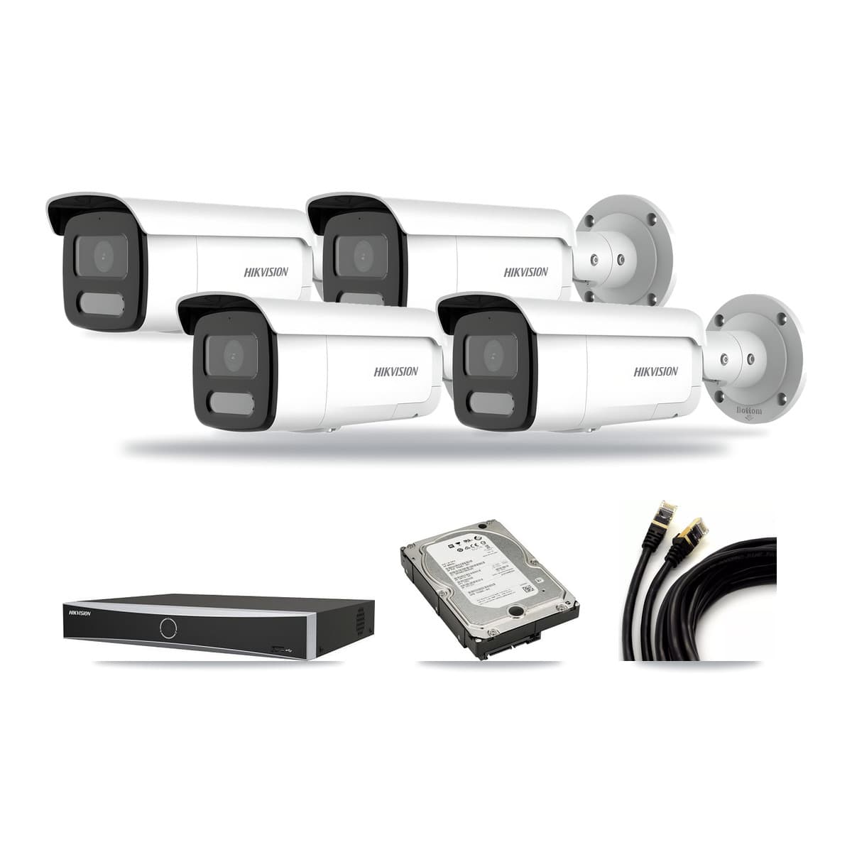 Hikvision 4-Channel 4MP CCTV Kit — 4 Bullet Cameras + 5TB Recording - Image 1