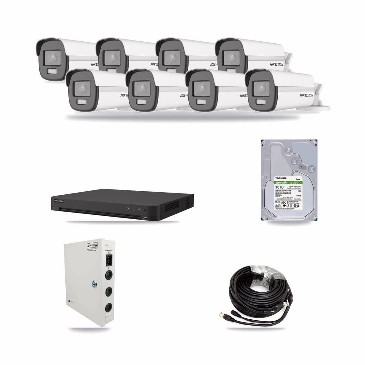 Hikvision 16-Channel 4K CCTV Kit — 8 Bullet Cameras + 10TB Recording - Image 1