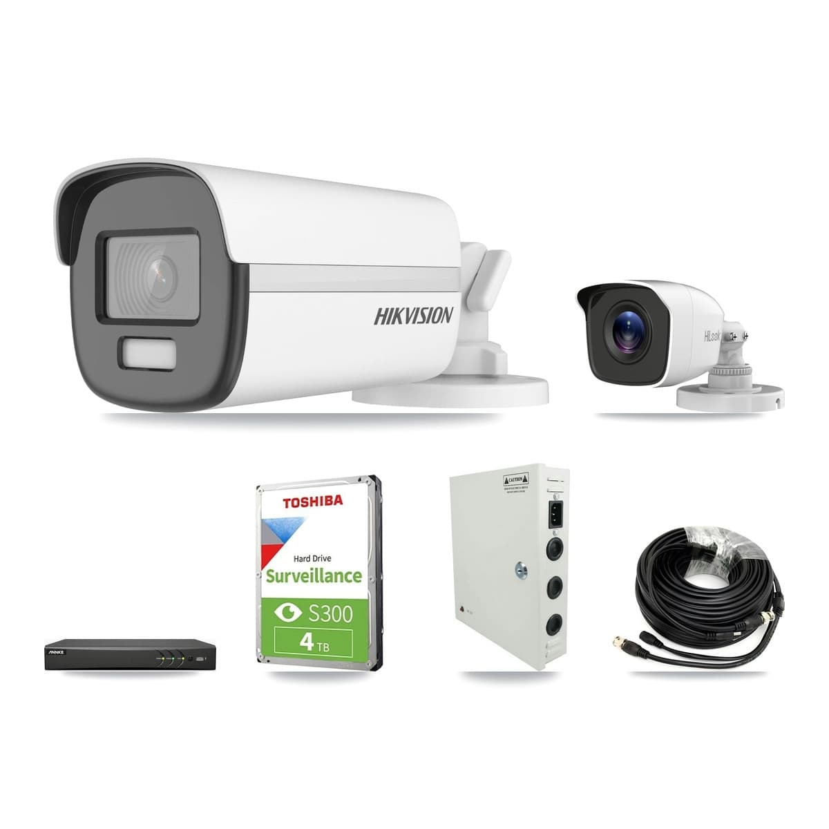 4-Channel 4MP – 4K CCTV Kit — 1 4K + 1 4MP Bullet Cameras + 4TB Recording (AN-DV4-8MP Recorder) - Image 1