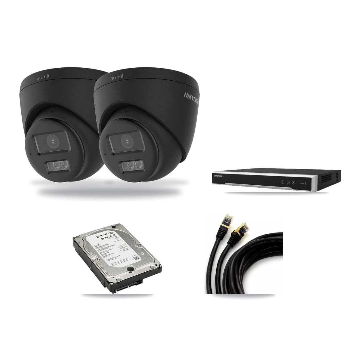 Hikvision 16-channel CCTV kit: 2 cameras (2× 4K Turret), 5TB hard drive