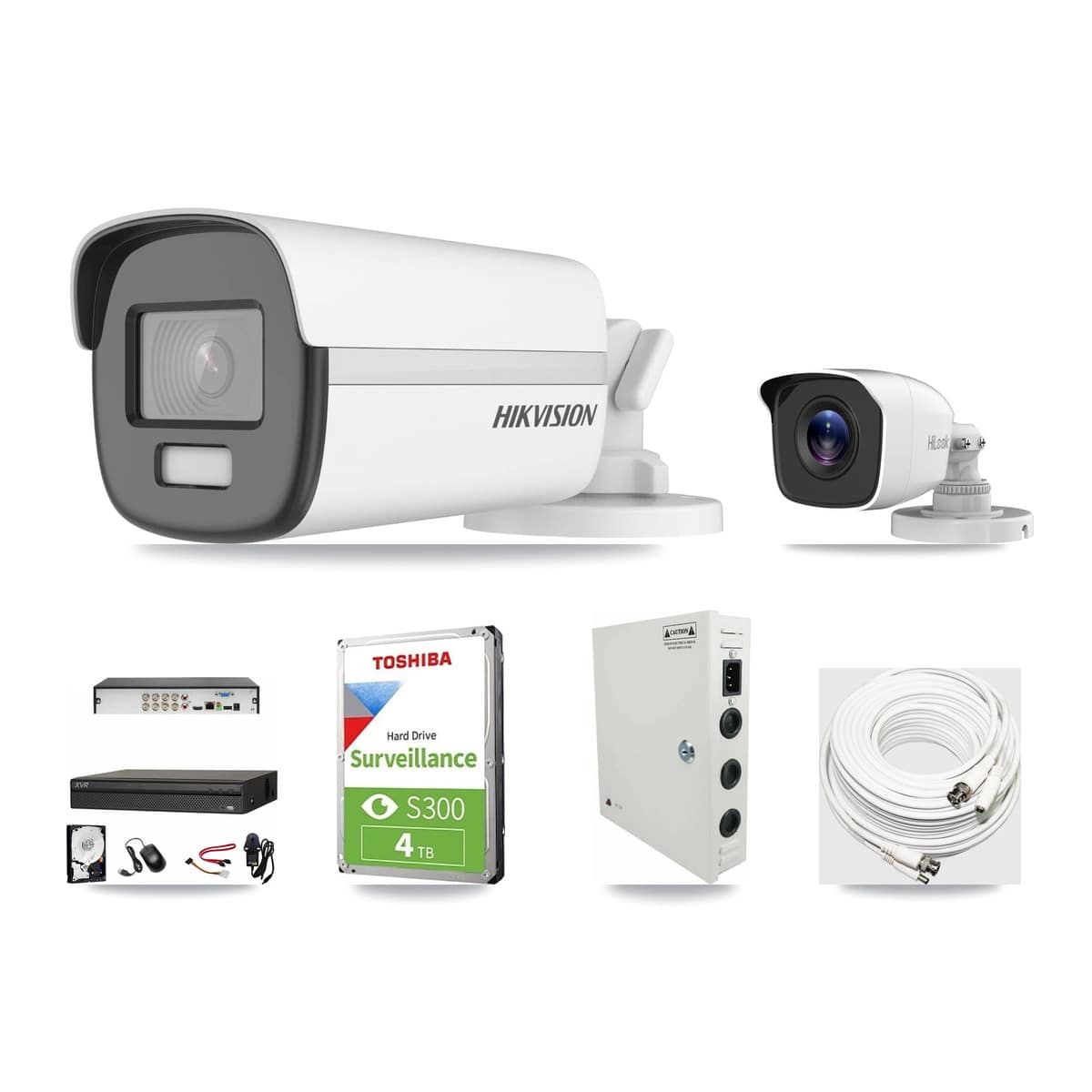 8-Channel 4MP – 4K CCTV Kit — 1 Hikvision 4K + 1 HiLook 4MP Bullet Cameras + 4TB Recording (XVR-3108AD Recorder) - Image 1