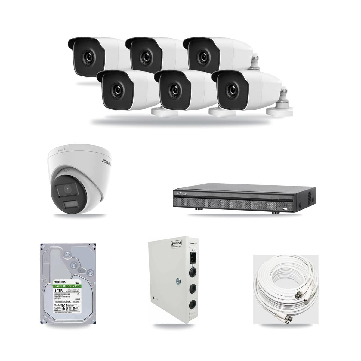 8-Channel 3MP – 4K CCTV Kit — 1 4K Turret + 6 3MP Bullet Cameras + 10TB Recording - Image 1