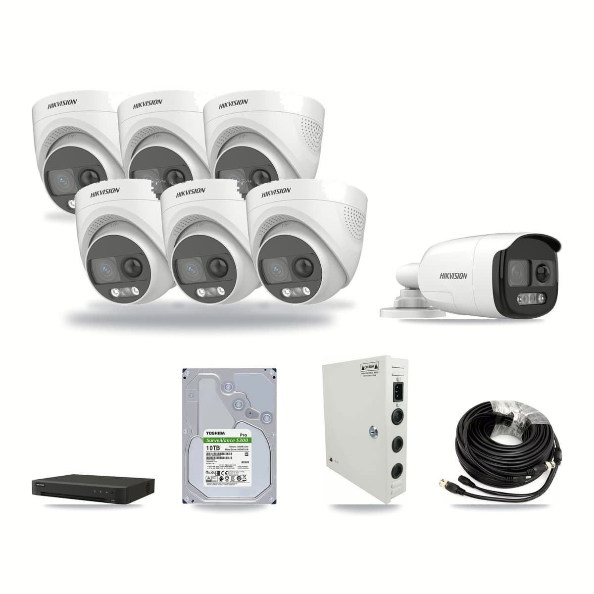 Hikvision 16-Channel 5MP CCTV Kit — 1 Bullet + 6 Turret Cameras + 10TB Recording - Image 1