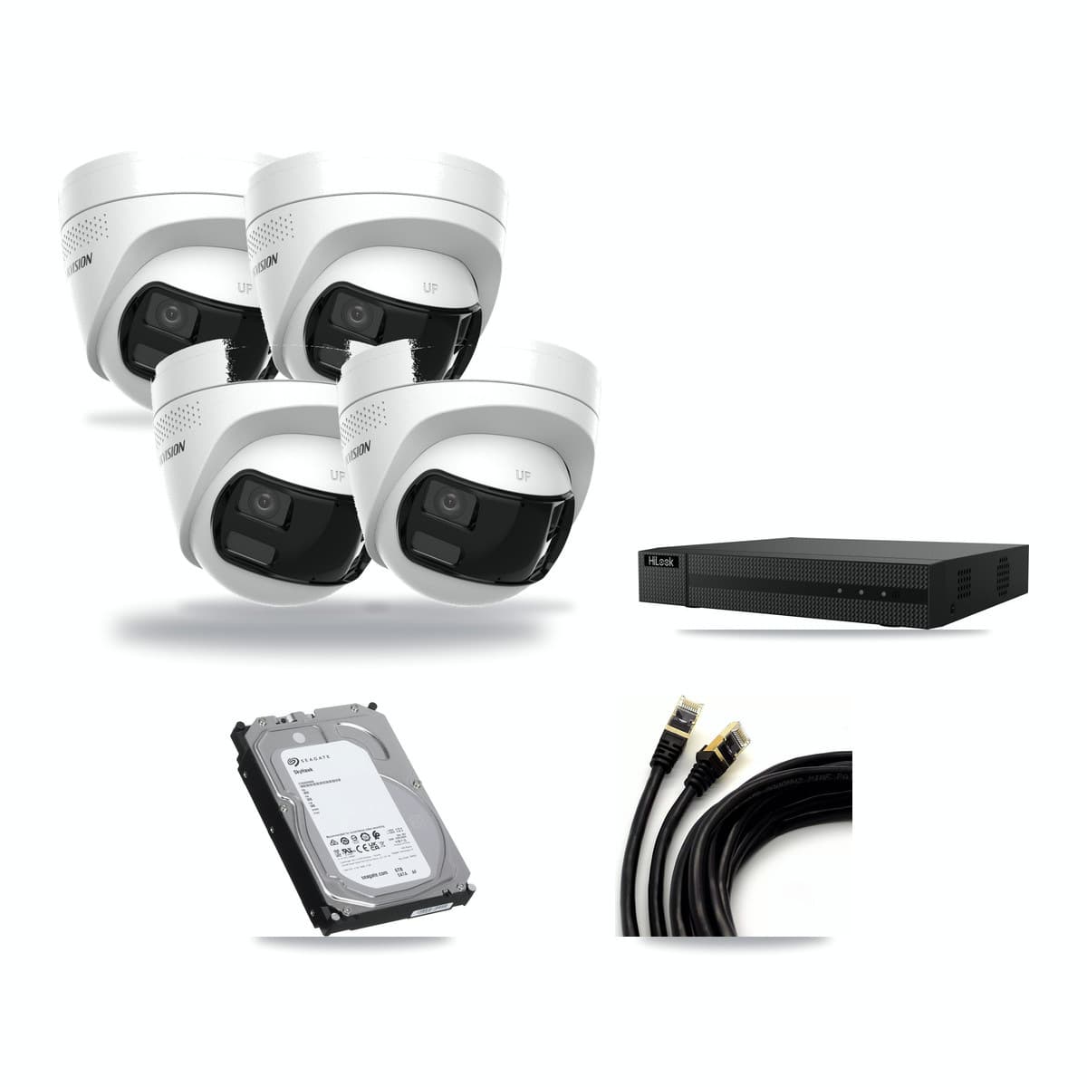 HiLook 8-Channel 4K CCTV Kit — 4 Turret Cameras + 6TB Recording - Image 1