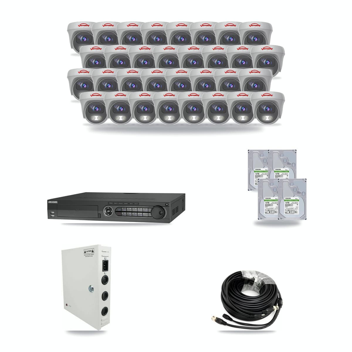Viper & Hikvision 32-Channel 5MP CCTV Kit — 32 Cameras + 4× 10TB Recording - Image 1