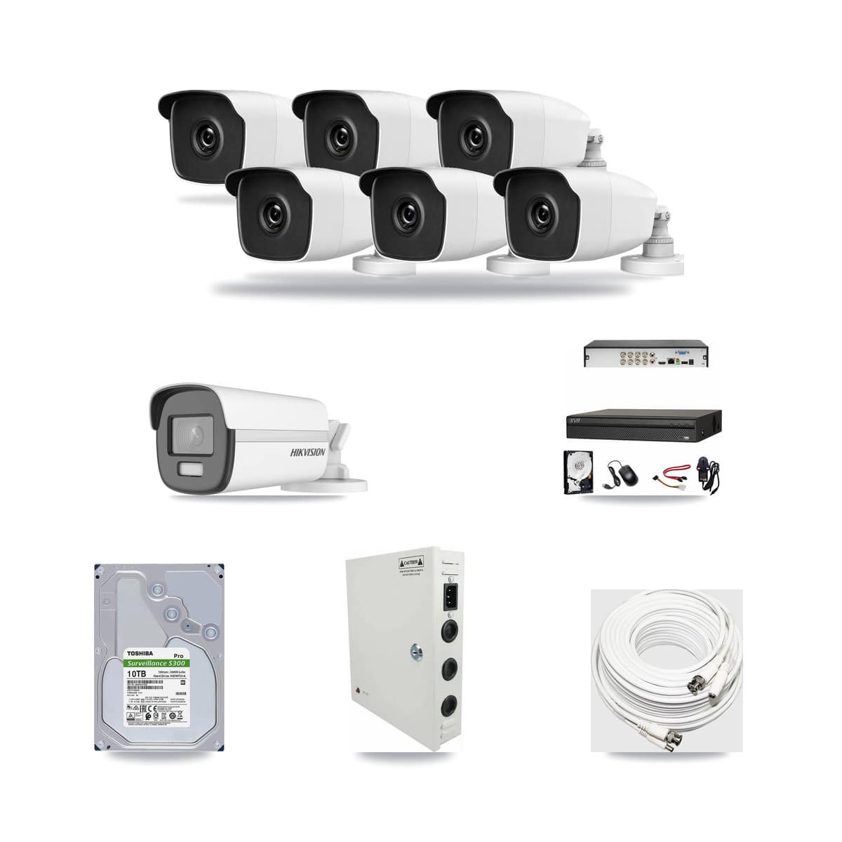 8-Channel 3MP – 4K CCTV Kit — 1 Hikvision 4K + 6 HiLook 3MP Bullet Cameras + 10TB Recording - Image 1