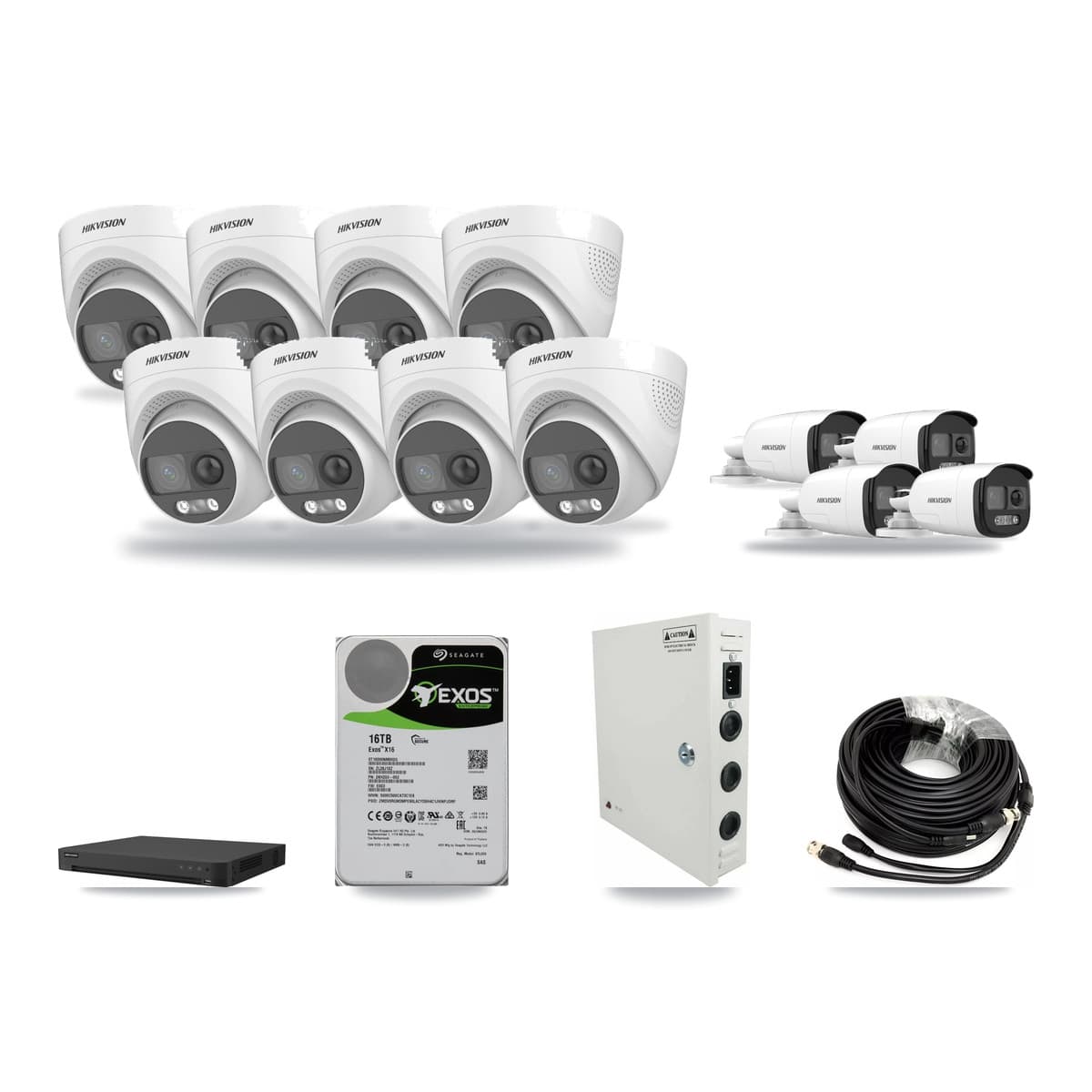 Hikvision 16-Channel 5MP CCTV Kit — 4 Bullet + 8 Turret Cameras + 16TB Recording - Image 1